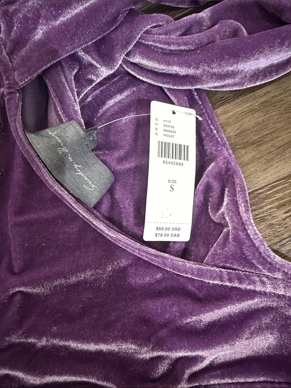 Sunday in Brooklyn Velvet Purple One-Shoulder Knot Tank Top - Picture 3 of 4